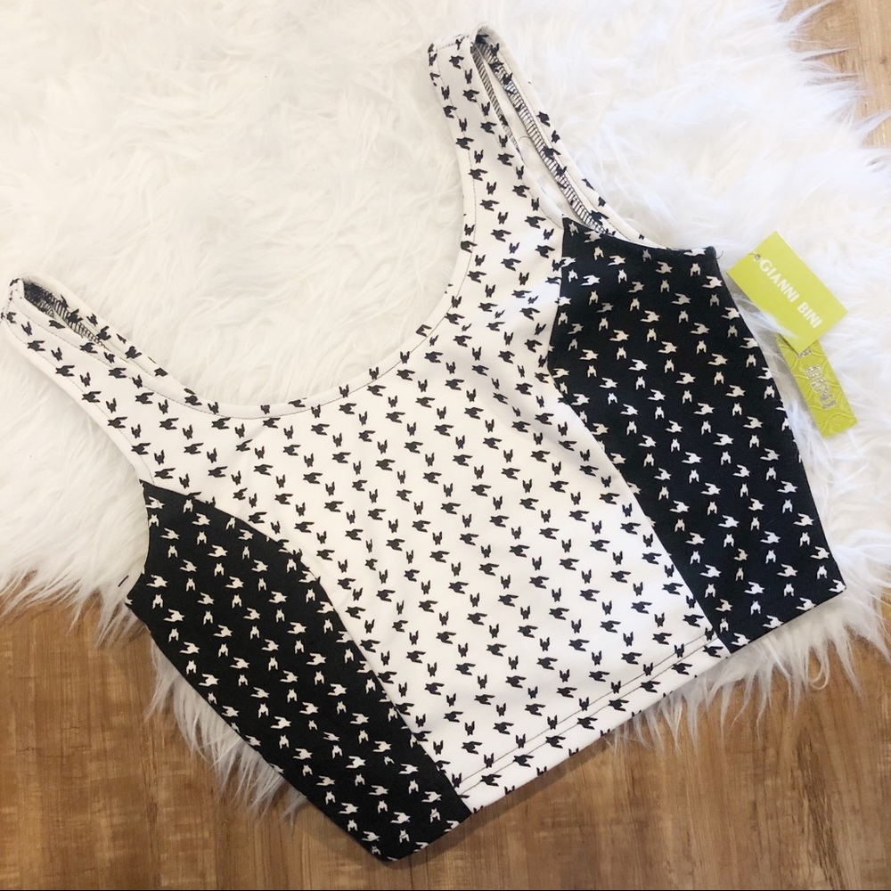 Gianni Bini Patterned Crop Top